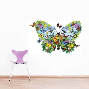 Impression Wall 46 cm Butterflies PVC Sticker (Cover Area :- 27 X 18 ...