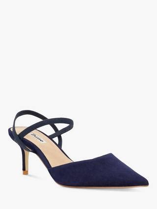 Dune London Classical Suede Elasticated Pointed Shoes, Navy