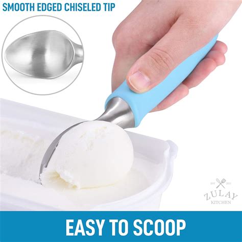 Buy Zulay Heavy Duty Ice Cream Scoop - Stainless Steel Ice Cream ...
