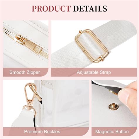 3 Set Transparent Bags For Events Wellnice Clear Crossbody Bags 3-Pack ...