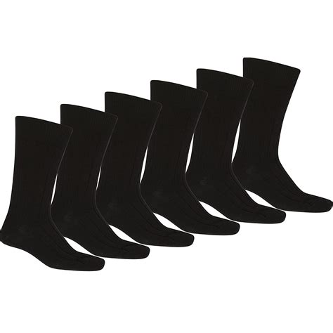 Daily Basic Men's Black Crew-Length Dress Socks (Size 10-13, 12 Pack ...
