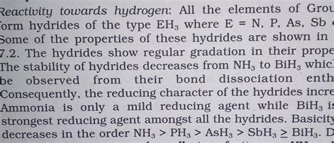 - Bond dissociation enthalpy of E-H (E = element) bond isgiven below ...