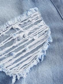 SHEIN MOD Plus Size Blue Ripped Jeans Casual Outfit Straight Wide Leg ...