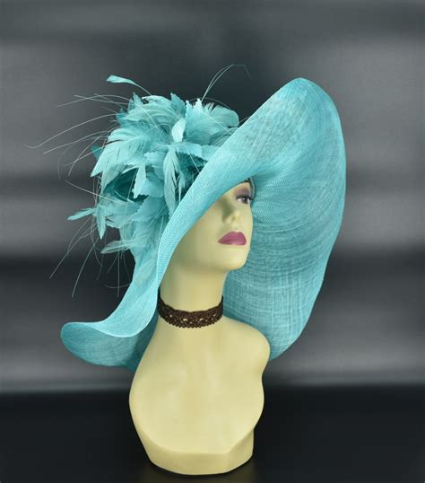 Buy M508 ( Turquoise Aqua Hat) Kentucky Derby Hat, Church Hat, Wedding ...
