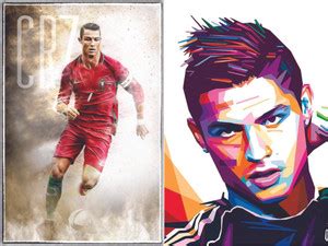 Pack of 2 Cristiano Ronaldo Poster For Room Photographic Paper - Sports ...