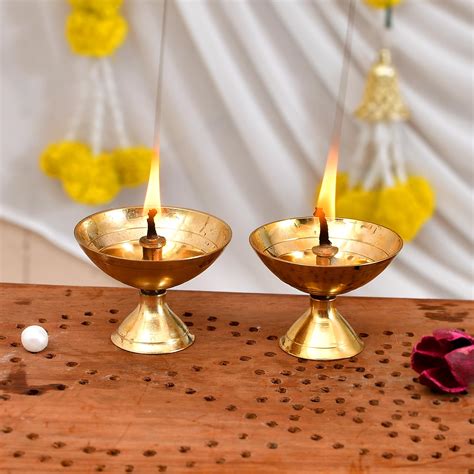 Buy CraftVatika Pyali Diya Oil Lamp for Daily Puja & Other Religious ...