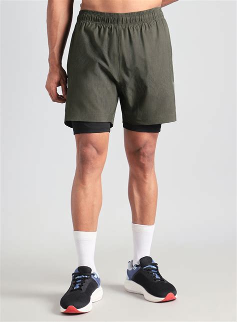 Buy Men's Olive Urban Camo Run Built-in Shorts Online in India | Cult Store