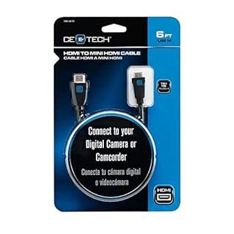 CE-Tech 6 Ft. High-Speed HDMI to Mini-HDMI Cable (HDMI A to HDMI C ...