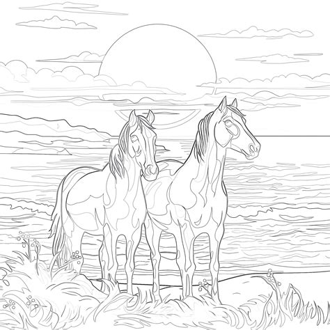 Free Printable Wild Horses Coloring Pages [2025]