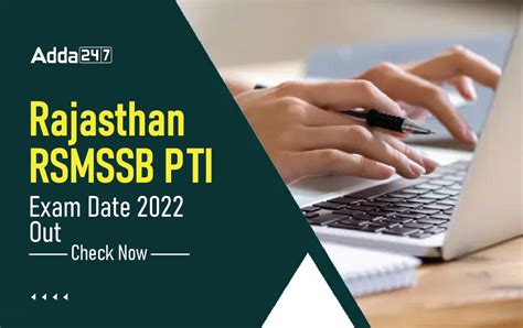 Rajasthan RSMSSB PTI Exam Date 2022 for Paper 1 & 2
