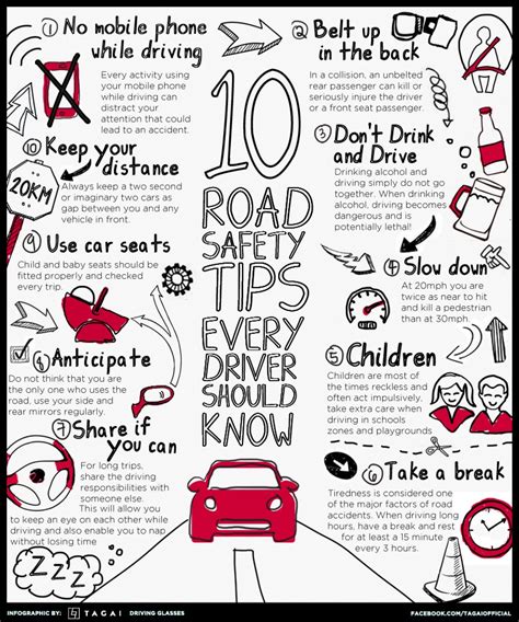 Ten Road Safety Tips Every Driver Should Know | Visual.ly | Road safety tips, Driver safety ...