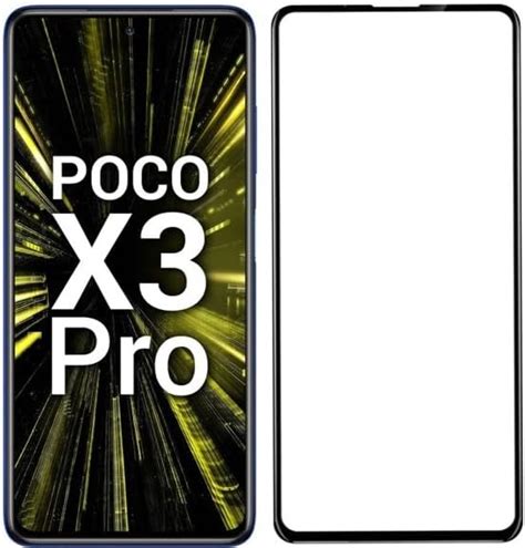 Temper Glass Compatible for Poco X3 Pro(Black Colour), Pack of 1, Easy ...