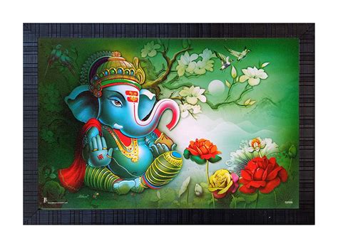 Shree Handicraft Poster of Lord Ganesha Painting Photo Frame Painting ...