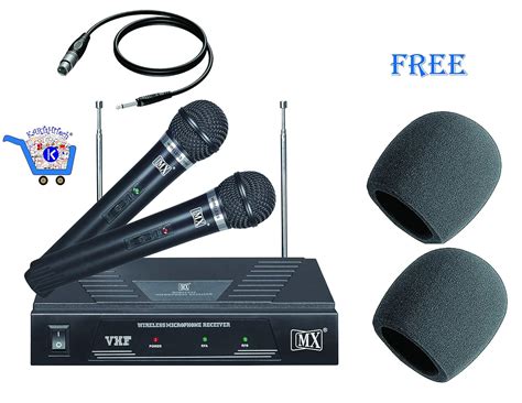 KARTsHiTech VHF Wireless Cordless Microphone System with 2 Handheld Mic ...
