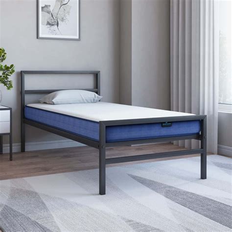 Buy Striker Metal Black Bed & Plus Single Mattress Online in India ...