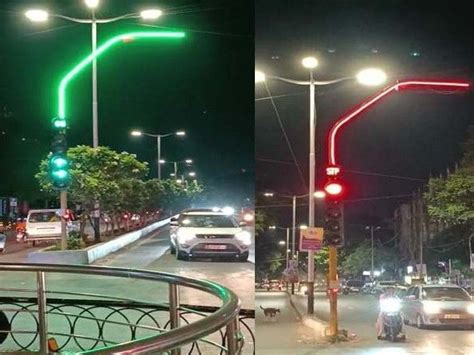 All-day, all-night traffic signals in action in Vadodara 70 Junction ...