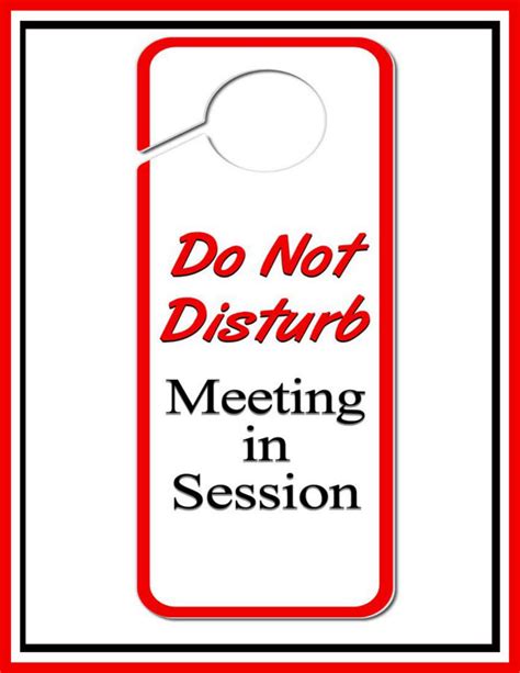 Free Printable In A Meeting Sign Templates [PDF] For Door, Cubicle