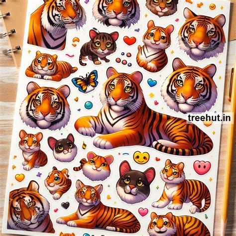 Printable Tiger Stickers and 20 Craft Activities for Kids, Adults ...