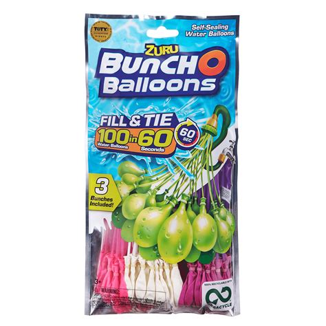 Bunch O Balloons 100 Rapid-Filling Self-Sealing Water Balloons (3 Pack ...