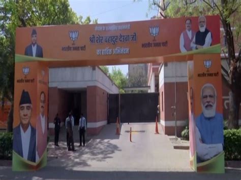 Delhi: BJP office preps to welcome Nepal PM Sher Bahadur Deuba