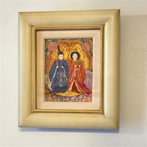 日本画のおひなさまF0号 | 「シナモン」小さなハープと絵画の販売