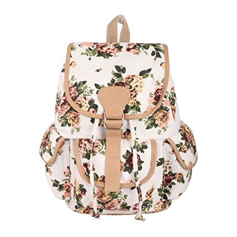 CRAFTS MY DREAM Women's Backpack Handbags (Cmd176, Beige Rose Print ...