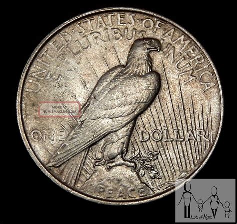 1924 (p) About Uncirculated Au Peace Silver Dollar 1$ Us Coin