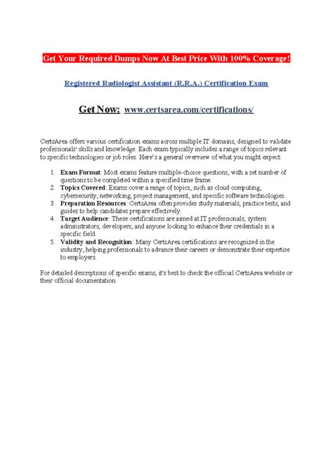 Registered Radiologist Assistant (R.R.A.) Certification Exam - Get Your ...
