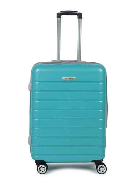 Unisex Turquoise Green Textured Hard Sided Medium Size Check-In Trolle ...