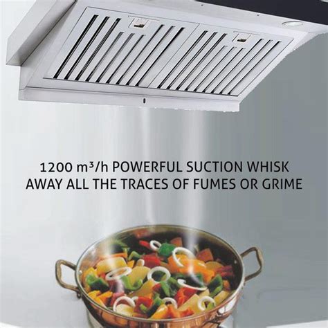 Buy Glen 90cm 1200 m3/h Wall Mounted Kitchen Chimney with Baffle Filter ...
