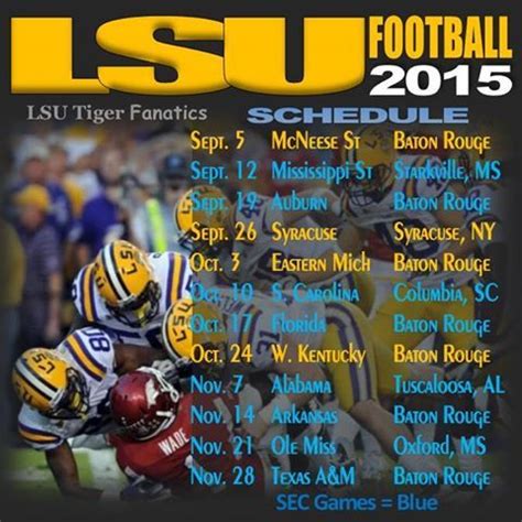 LSU TIGERS SCHEDULE | Lsu, Lsu tigers, Baton rouge