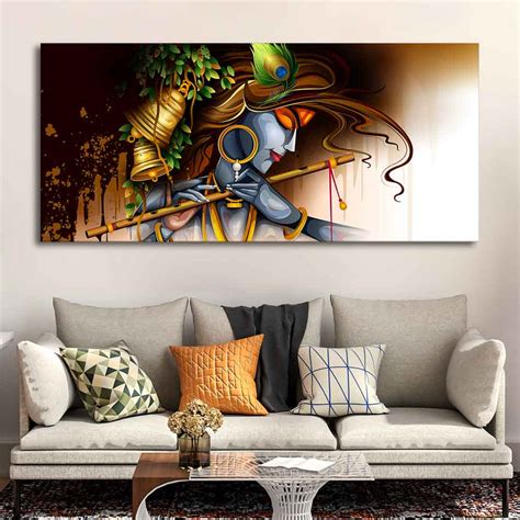 Eurotex Lord Krishna, Premium Canvas Printed, Wall Painting For Drawin