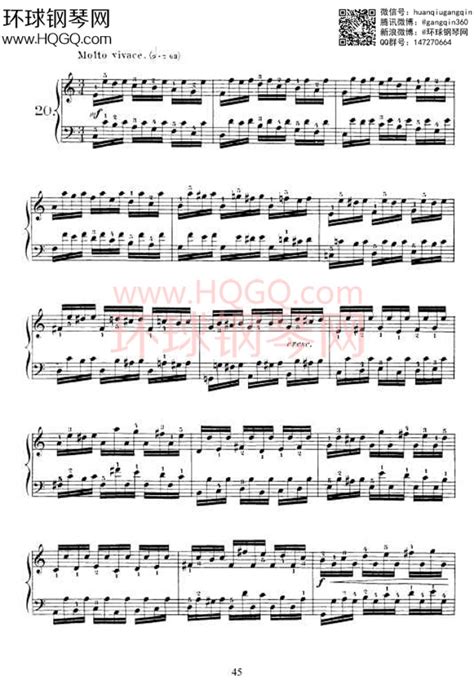 车尔尼299作品《钢琴快速练习曲》-20钢琴谱-环球钢琴网