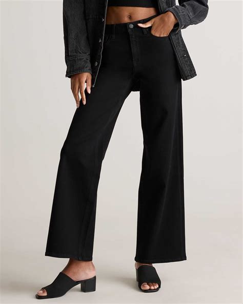 Bella Stretch Wide Leg Jeans in Black