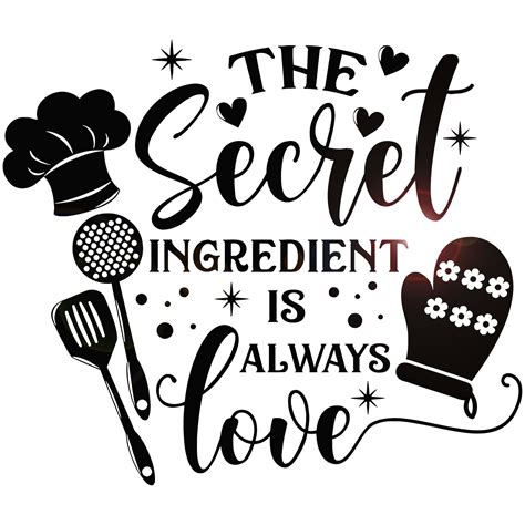 Vinyl Wall Decal Kitchen Quote Love Secret Ingredient Stickers Mural ...