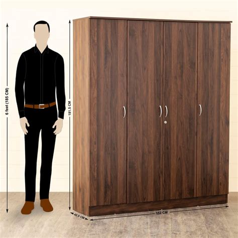 Buy Helios Lewis 4-Door Wardrobe - Brown from Helios by Home Centre at ...