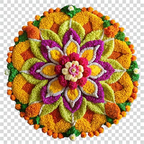 A flower design is shown in a circle | Premium AI-generated PSD