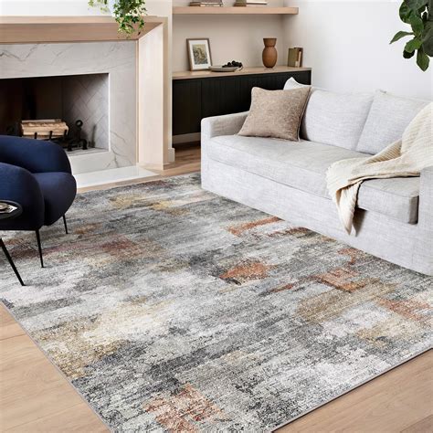 vivorug Washable Rug, Ultra Soft Area Rug 8x10, Non Slip Abstract Rug ...