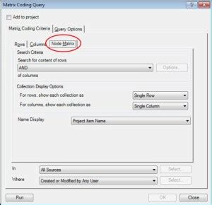 Generating Nvivo matrix coding query