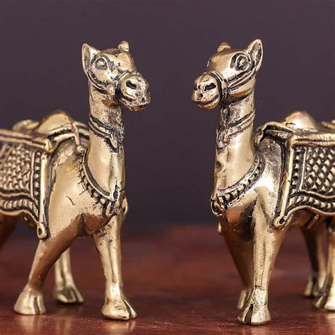 Brass Superfine Camel Pair Miniature Showpieces 2.2 Inch – StatueStudio