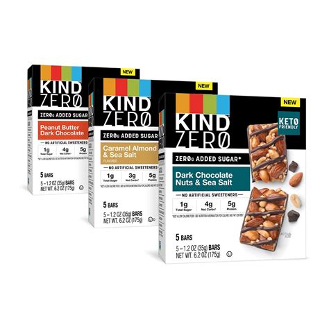 Brandclub - KIND ZERO Added Sugar Bars, Variety Pack, Dark Chocolate ...