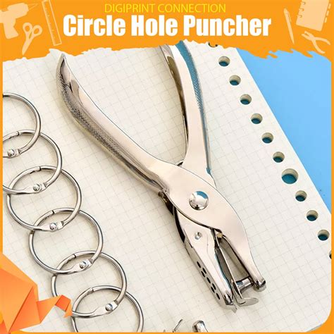 Hole Puncher Circle (6MM/3MM) Metal Single Hand Held Ticket Punch Scrap ...