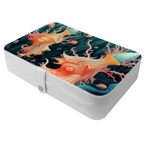 OWNMEMORY Sea Slug Pattern Portable PU Leather Necklace Organizer with ...