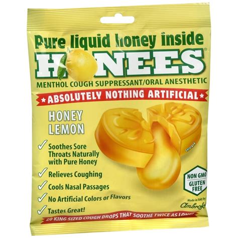 HONEES Honey Lemon Cough Drop Bags Clip Strip – Medcare | Wholesale ...