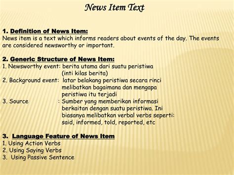 PPT - Presentation NARRATIVE TEXT AND NEWS ITEM PowerPoint Presentation - ID:163772