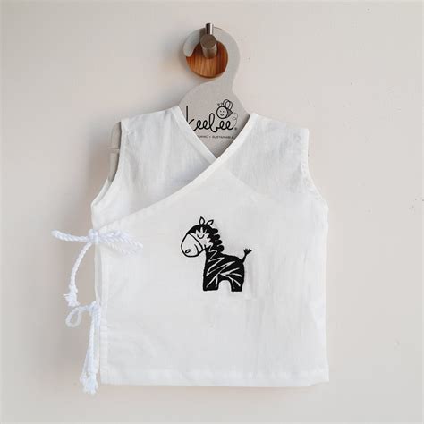 Organic Cotton Sleeveless Embroidered Baby Jabla - Zebra – KEEBEE ORGANICS