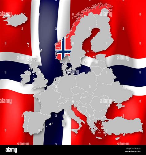Map of Europe - Norway Stock Photo - Alamy