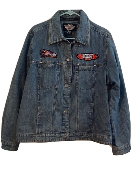 Vintage Harley Davidson Denim Jacket Daytona Bike wee… - Gem
