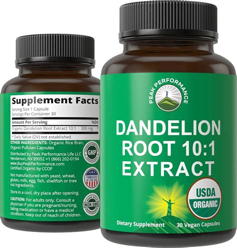 Amazon.com: USDA Organic Dandelion Root Extract Supplement - 10x More ...