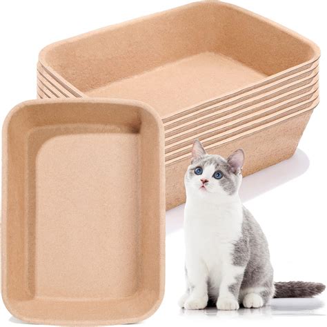 Amazon.com: 8 Pieces Disposable Litter Boxes for Cats Travel Litter Box ...